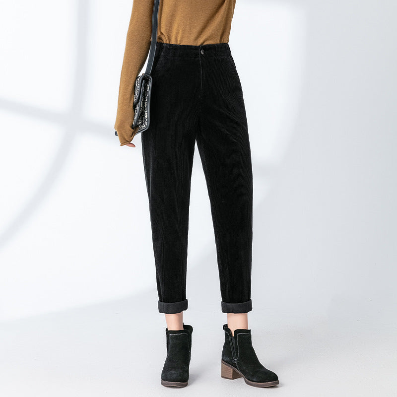 Women’s Corduroy Pants, loose fit, 7/8 length