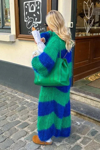 Amarae | Cozy oversized striped knit cardigan