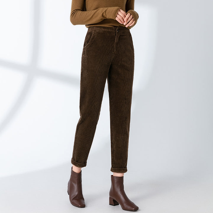 Women’s Corduroy Pants, loose fit, 7/8 length
