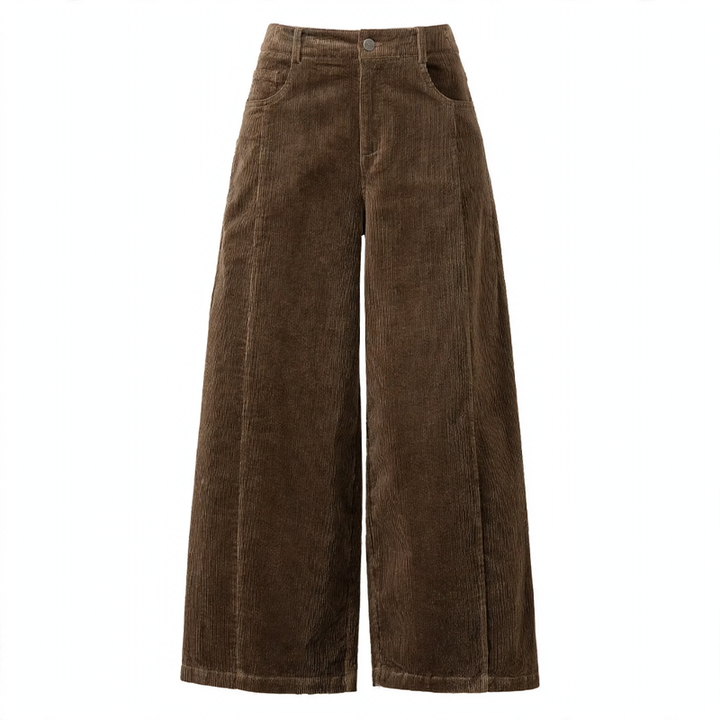 Cord pants in cocoon shape, 7/8 length