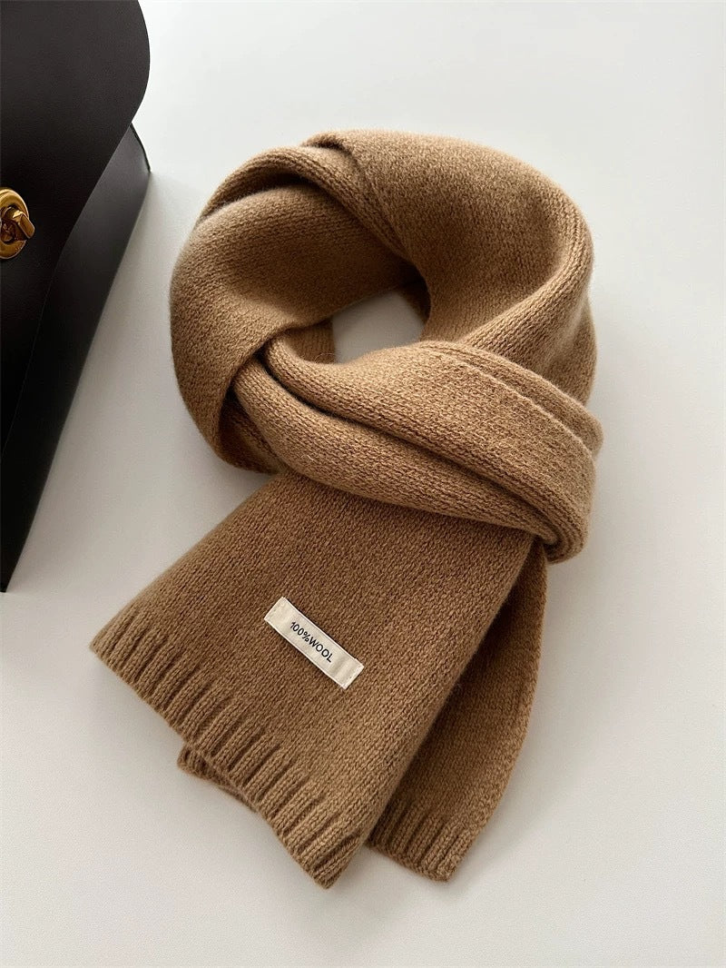 Wool knitted scarf, 100% Australian wool, 162x20 cm