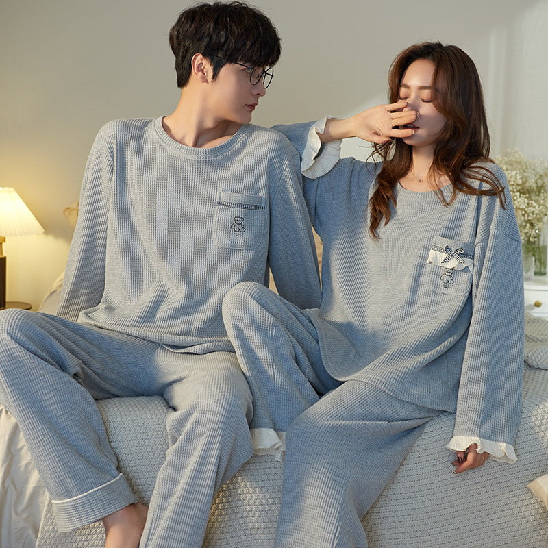 Comfortable house suit for couples, cotton, various sizes