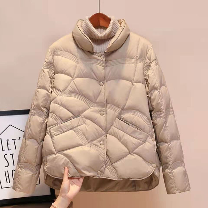 Lightweight, short down jacket for women, white duck down