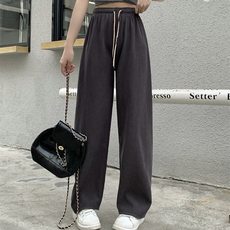 Fine cord wide trousers for women, high waistband