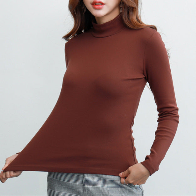 Padded women's long sleeve undershirt with turtleneck