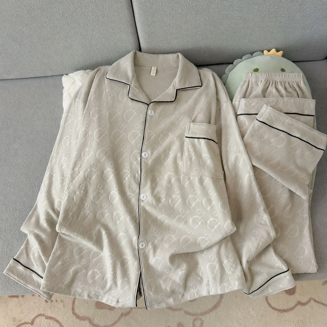 Men's Pajama Set, warm thermal material, loose fit