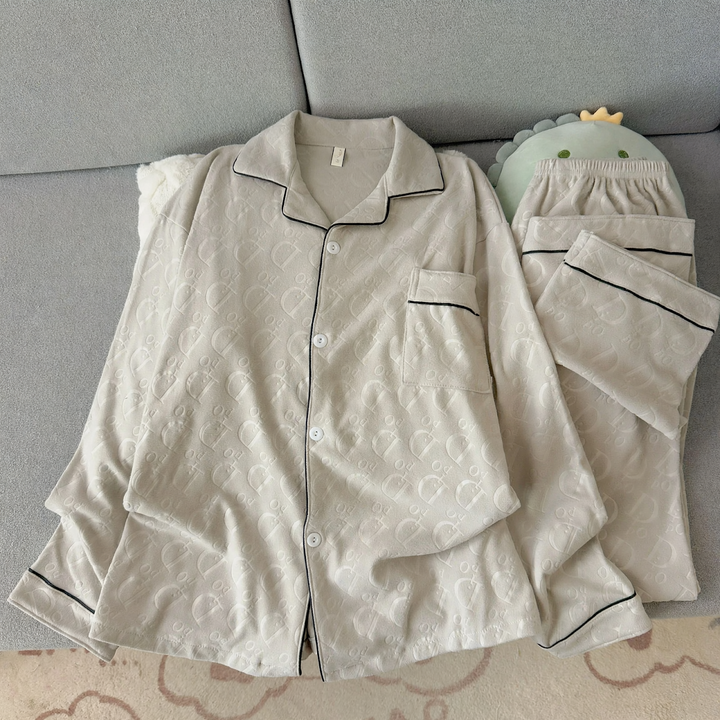 Men's Pajama Set, warm thermal material, loose fit