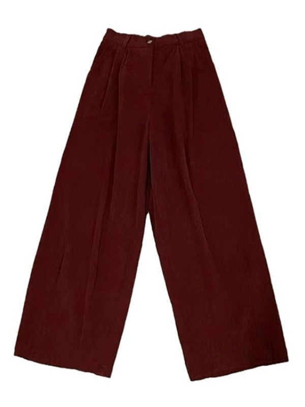 Women's corduroy pants, cropped, loose fit