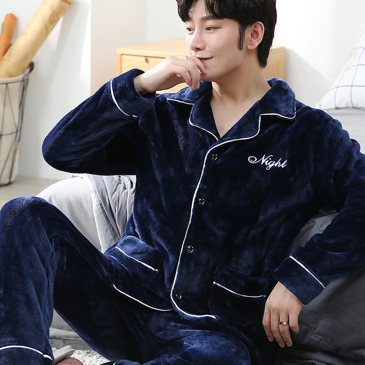 Warmer Herren-Hausanzug aus Flanell
