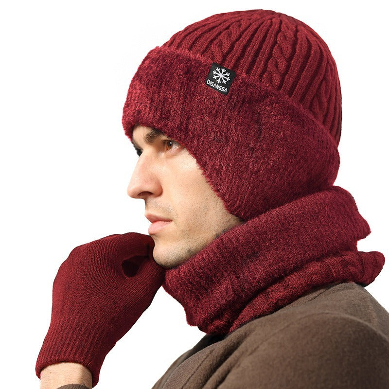 Men's Knit Set: Thick Beanie and Neck Protection
