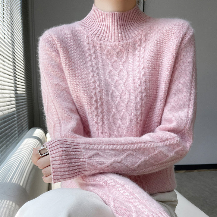 Women’s knit sweater, round neck, warming