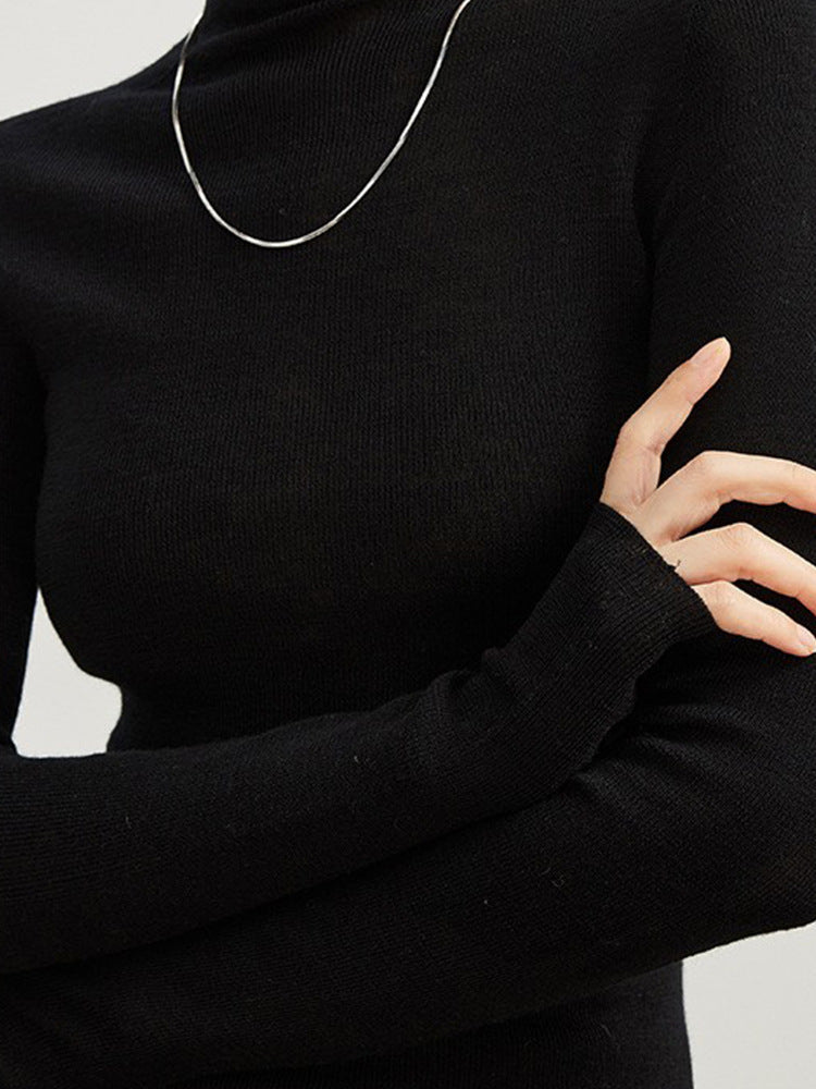 Women’s turtleneck sweater, 100% wool, seamless