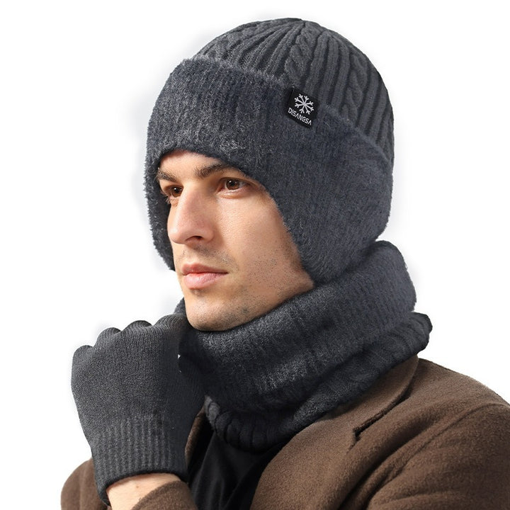 Men's Knit Set: Thick Beanie and Neck Protection
