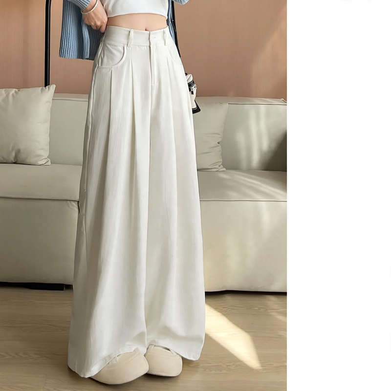 Padded cord pants for women, wide cut