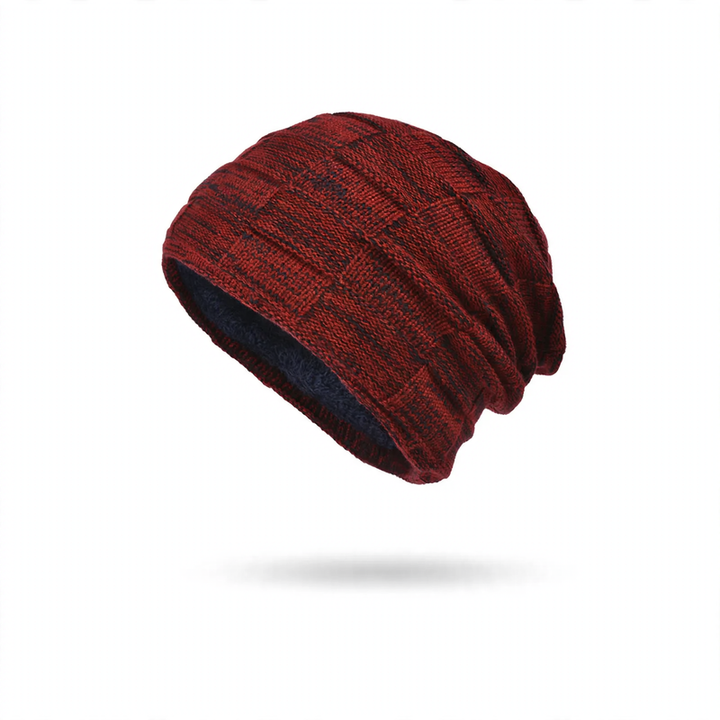 Winter knitted hat and scarf set, lined