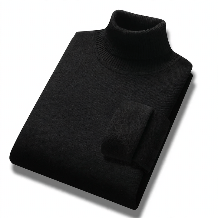 Men's turtleneck sweater, lined, warm, autumn and winter