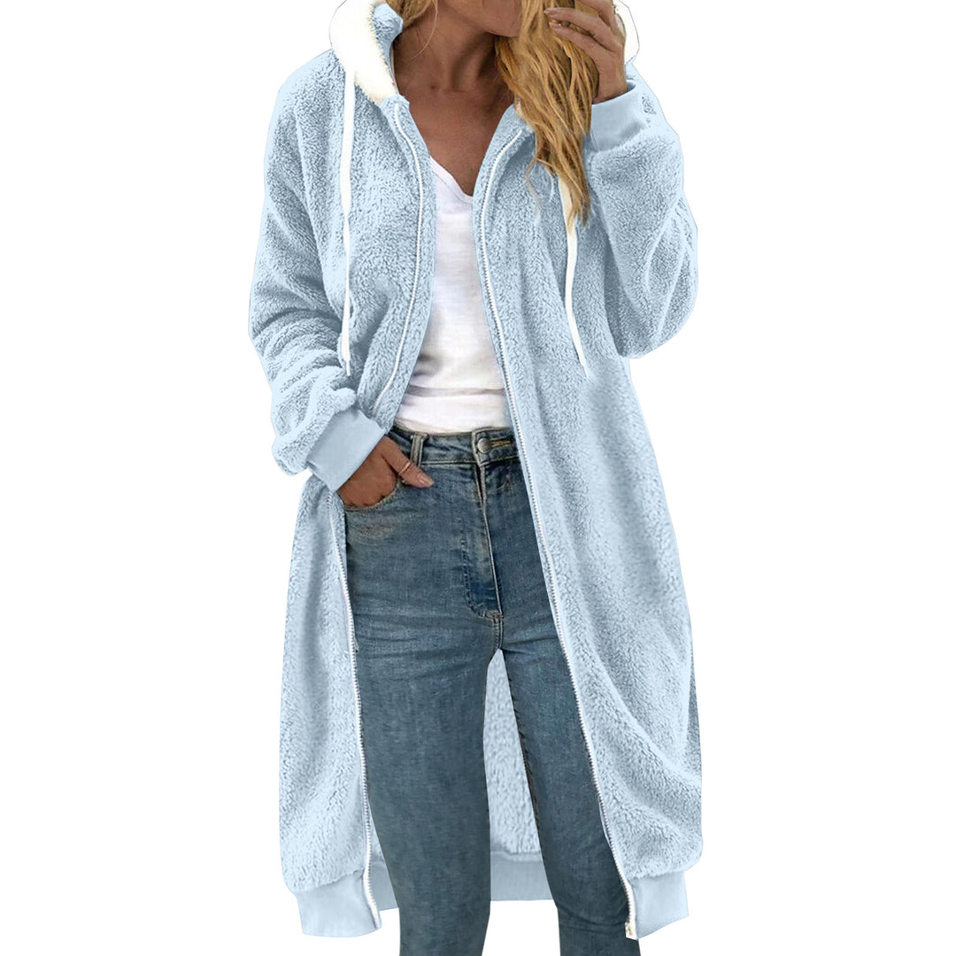 Women's Reversible Coat made of Faux Fur with Hood