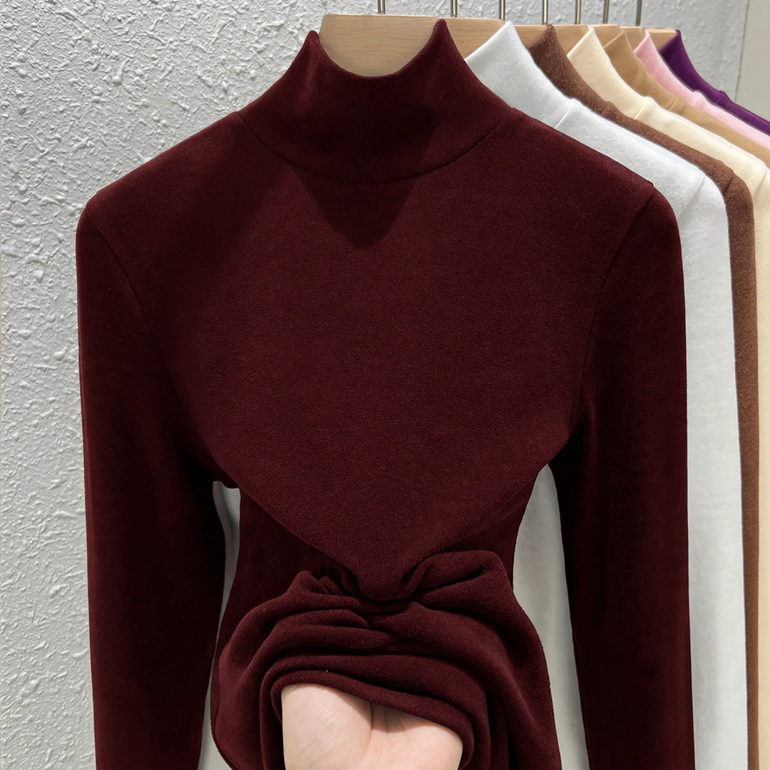 Women's Long Sleeve Undershirt with Stand-Up Collar