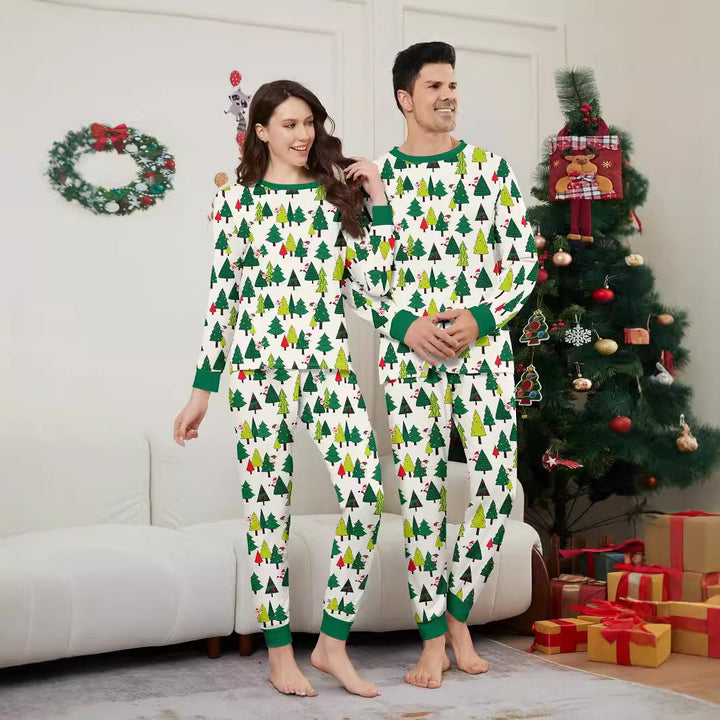Christmas Family Pajama Set with Christmas Tree Print