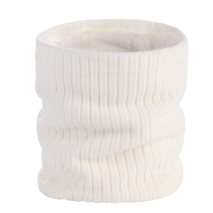 Fleece-lined knitted neck warmer for men and women