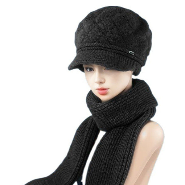 Winter Set: Knitted beret and scarf for women