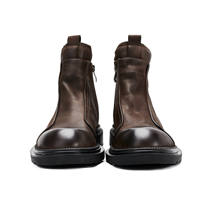 Men's Chelsea boots with platform, genuine leather