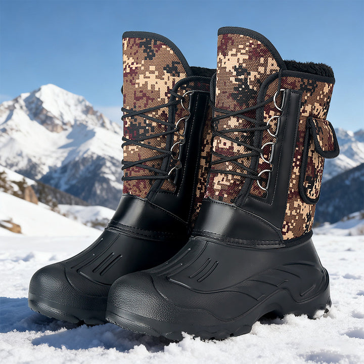 High men's winter boots to slip on