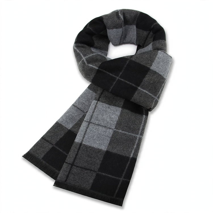 Men's scarf, wool blend, 31x180cm