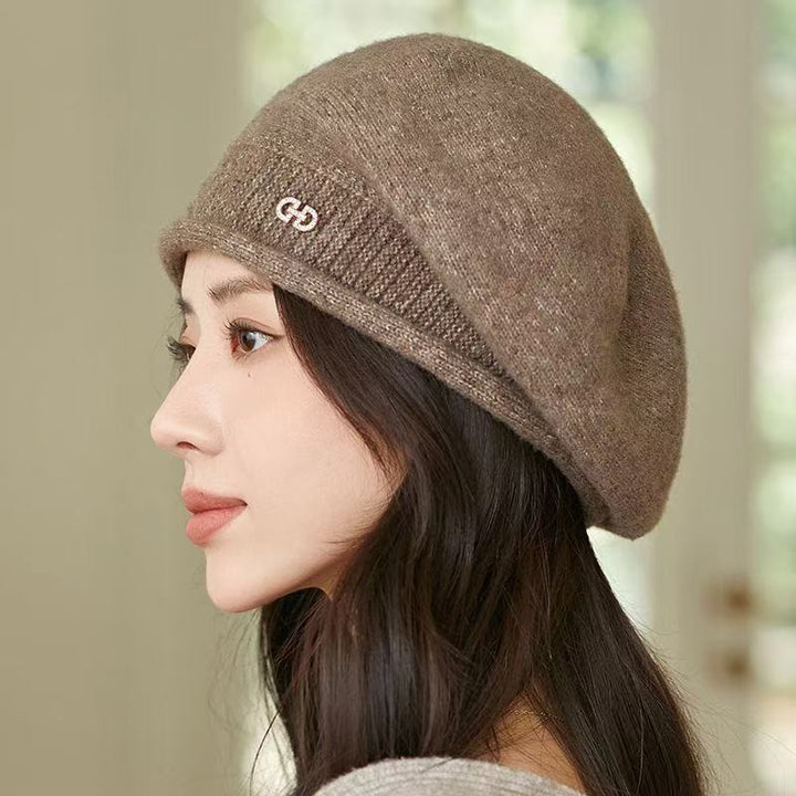 Knit beanie with scarf set for women
