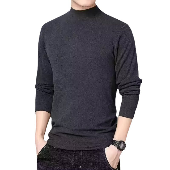 Men's long sleeve shirt with stand-up collar, padded