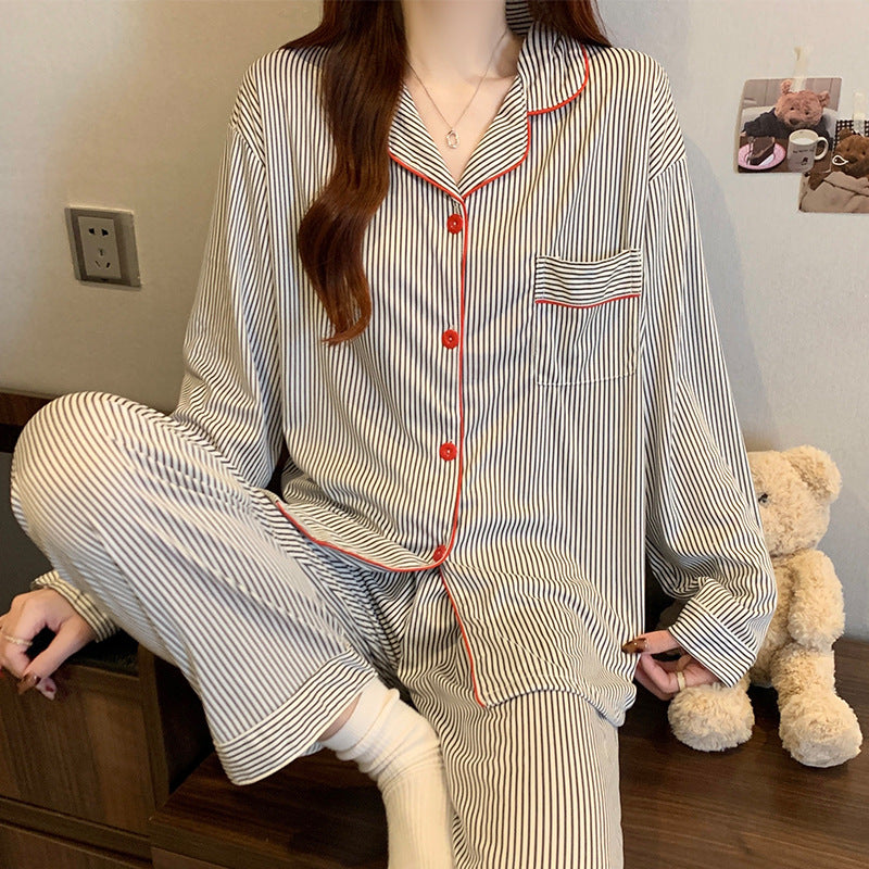 Women's Pajama Set, long-sleeved, with star pattern