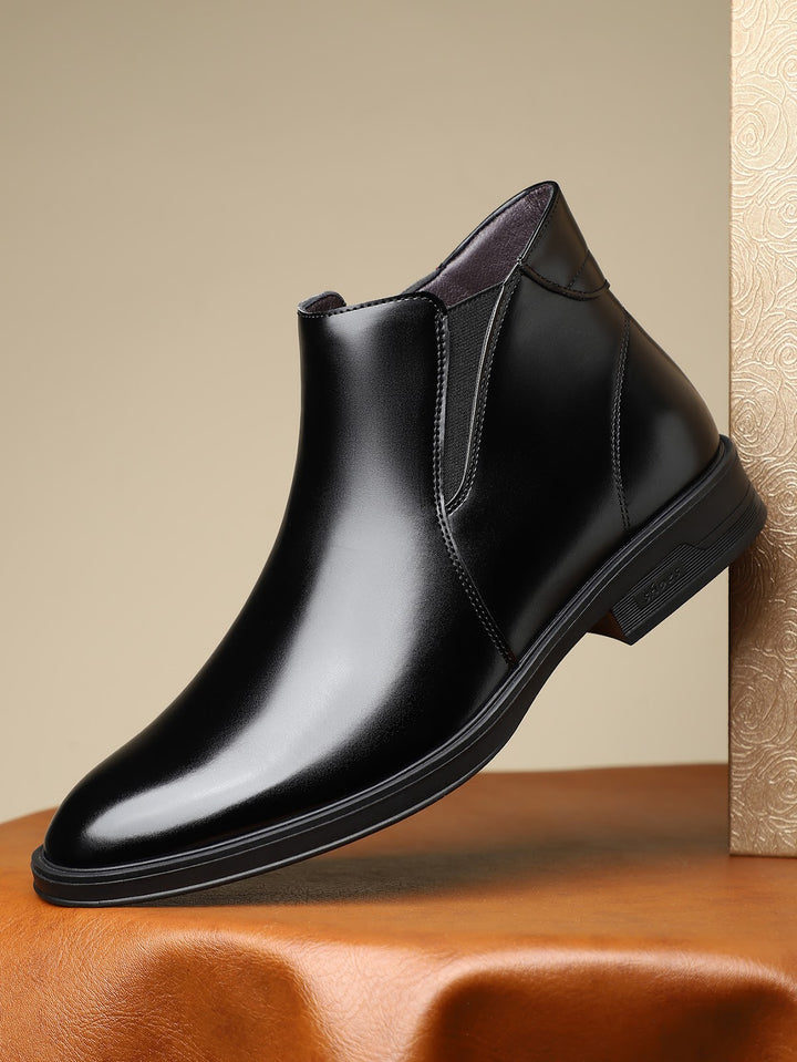 Men's Chelsea boots, pointed toe, block heel