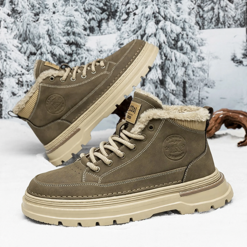 Padded men's boots, high-top, winter