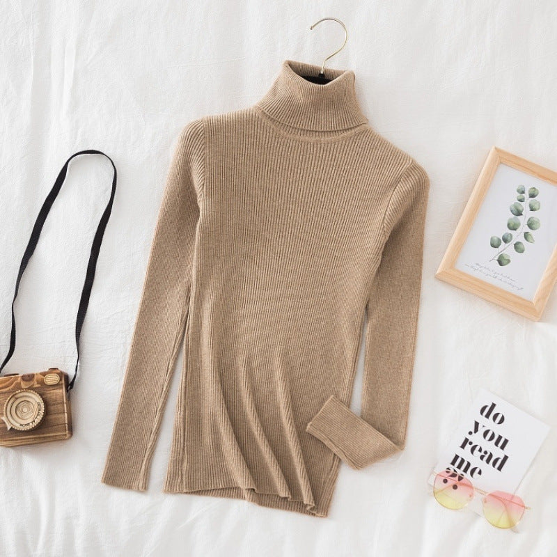 Ladies turtleneck sweater, long sleeve, knitted