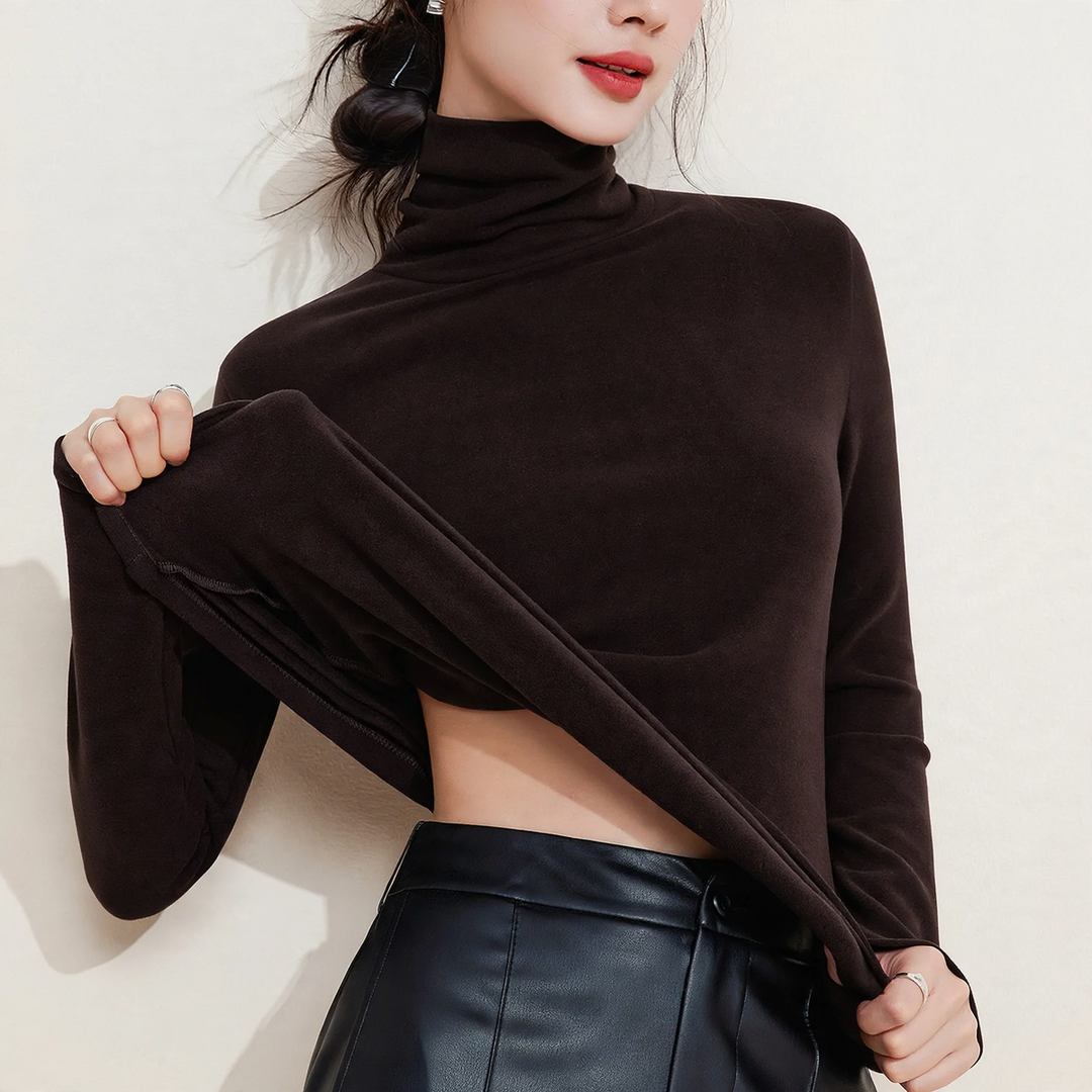 Women's turtleneck sweater, warming, knit