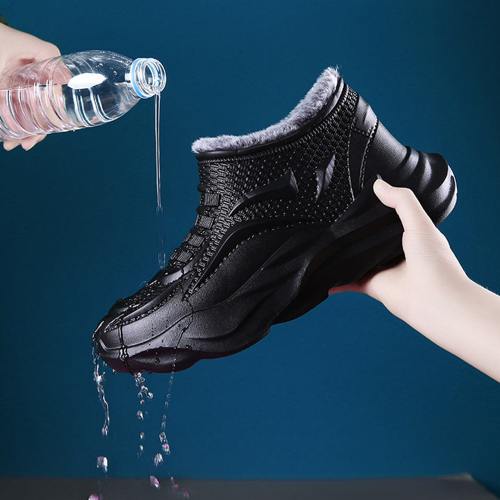 Waterproof men's winter boots, lined