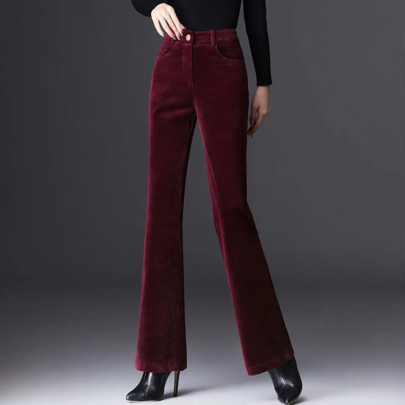 Women's corduroy pants, slightly flared