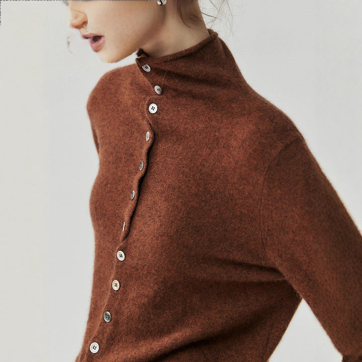 Cardigan with rolled edges, soft feel