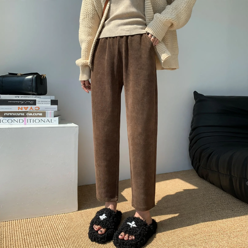 Women's cord pants, harem cut, various lengths