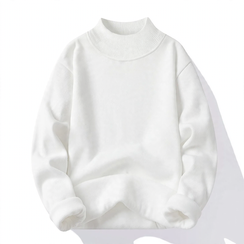 Men's sweater with stand-up collar, padded, loose