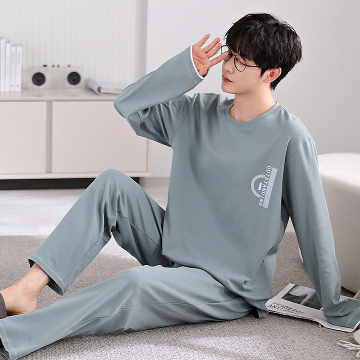 Men's house suit made of 100% cotton, long-sleeved