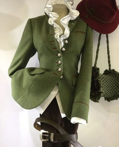 Amarae | Olive long sleeve jacket with inserts for women