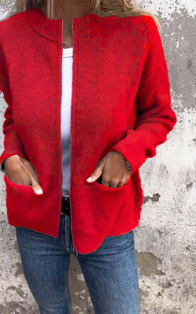 Lune London | Cardigan - Round neck & Zipper - Soft cotton