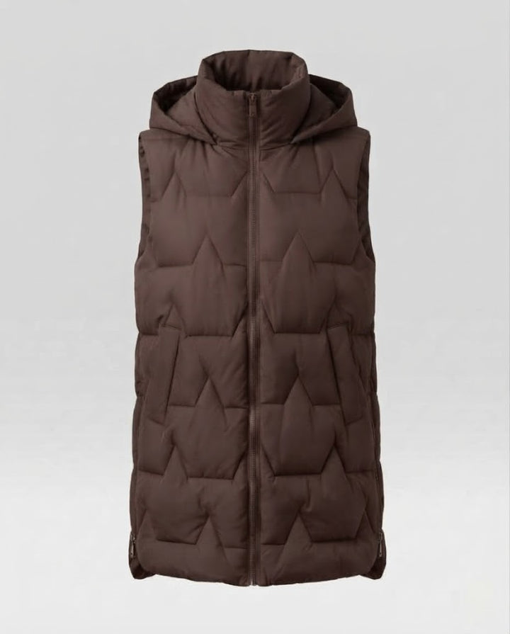 Ladies Sleeveless Thermal Padded Waistcoat with Extended Back & Side Zippers Amarae