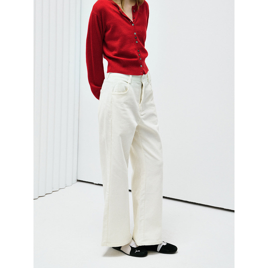Women's corduroy pants, high-waisted, cotton, H63752