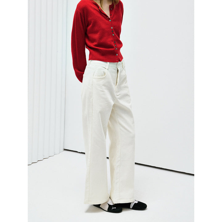 Women's corduroy pants, high-waisted, cotton, H63752