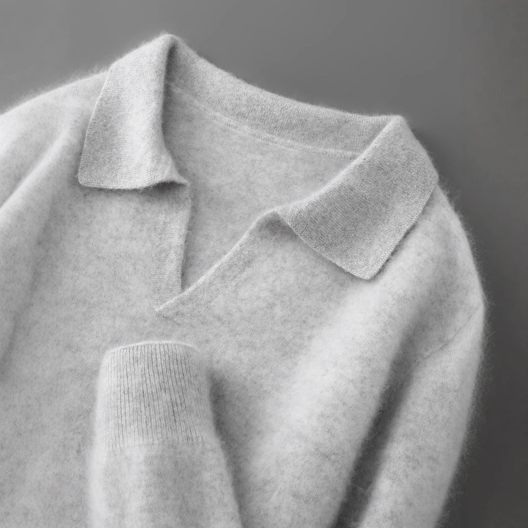 Men's wool sweater with collar, business casual