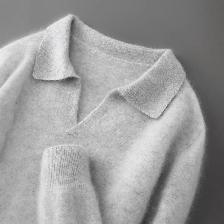 Men's wool sweater with collar, business casual