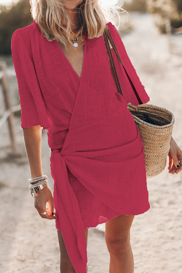 Lune London | Bohemian Wrap Dress with Tie Belt for Ladies