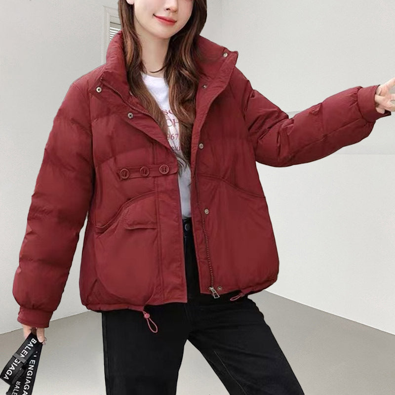 Warm women's down jacket with duck down